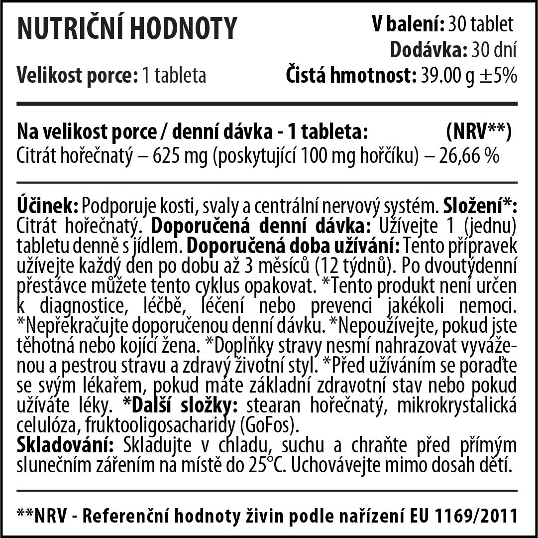 Citrát Hořečnatý